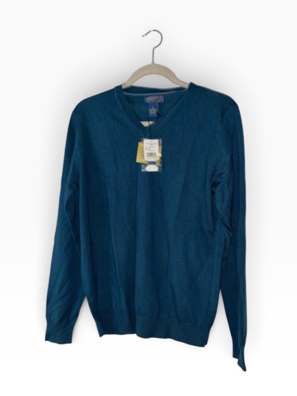 NWT Joseph & Lyman 100% Merino Wool V Neck Teal Pullover Sz S